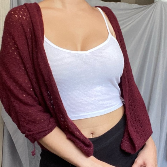 Cotton On Burgundy Knitted Cardigan. No buttons - Picture 2 of 3